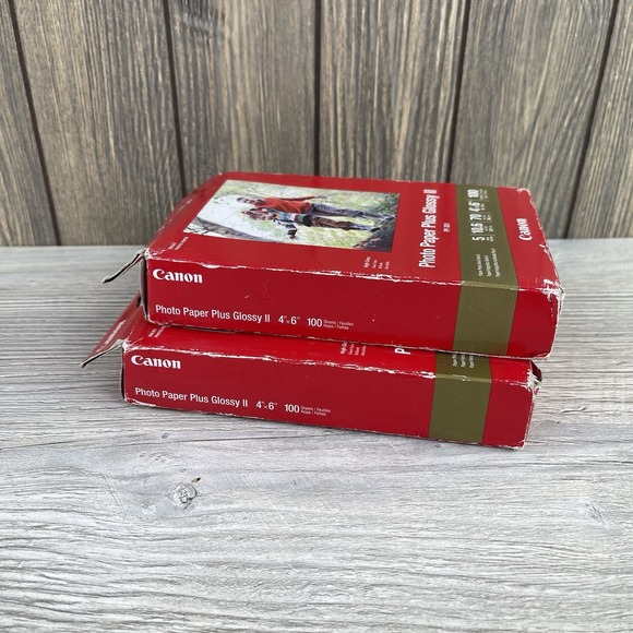 2 Pack New Genuine Canon Photo Paper Plus Glossy II 4x6 PP-301, 100 Sheets - Picture 7 of 12